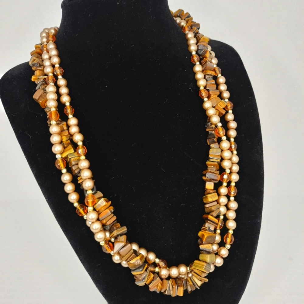 Multi strand tigers eye necklace